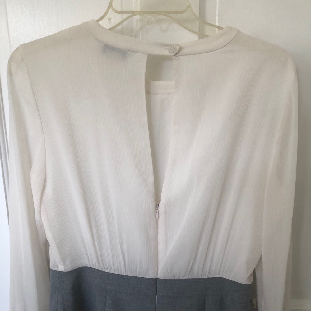 Club Monaco Preppy Gray Pencil skirt sheer white blouse Dress size 6 - Picture 7 of 8
